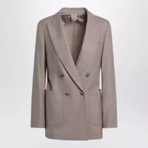 Max Mara Double-breasted cashmere jacket in dove color