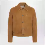 Ami Paris Ami de Coeur caramel-colored suede jacket