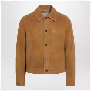 Ami Paris Ami de Coeur caramel-colored suede jacket