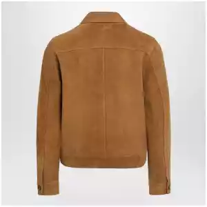 Ami Paris Ami de Coeur caramel-colored suede jacket