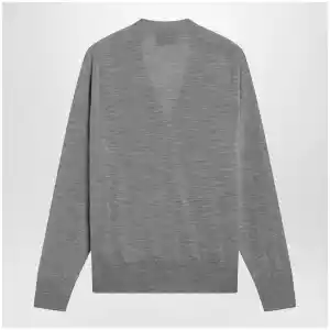 Ami Paris Grey Ami De Coeur cardigan in wool