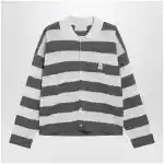 Ami Paris Ami de Coeur striped cotton knit cardigan