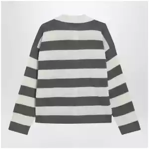 Ami Paris Ami de Coeur striped cotton knit cardigan