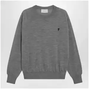 Ami Paris Grey wool Ami de Coeur sweater