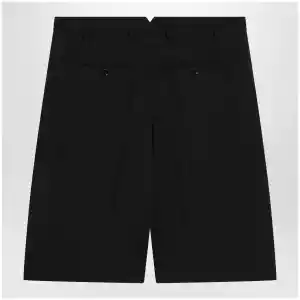 Ami Paris Black pleated bermuda shorts in cotton