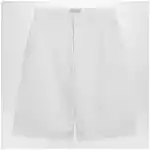 Ami Paris Wide-fit cotton twill bermuda shorts in white