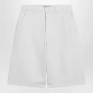 Ami Paris Wide-fit cotton twill bermuda shorts in white