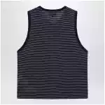 Ami Paris Striped tank top Ink/White with logo