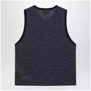 Ami Paris Striped tank top Ink/White with logo