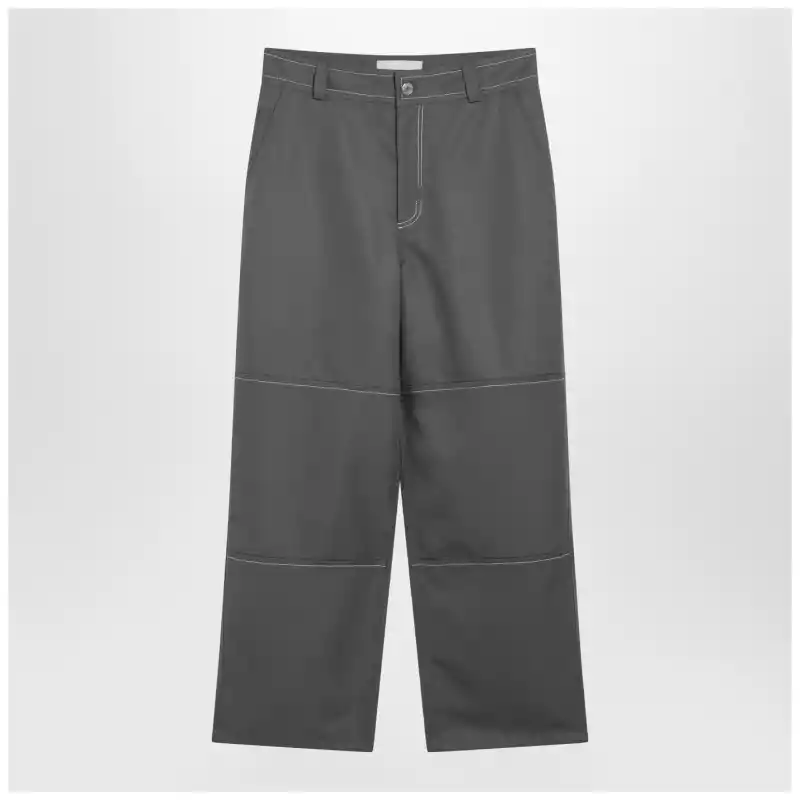 Ami Paris Grey wool canvas workwear trousers