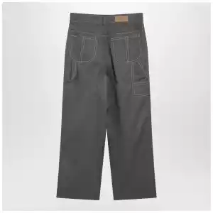 Ami Paris Grey wool canvas workwear trousers