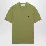Ami Paris Matcha green cotton Ami De Coeur T-shirt