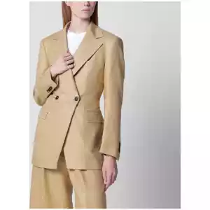 Tagliatore Single-breasted blazer in beige linen