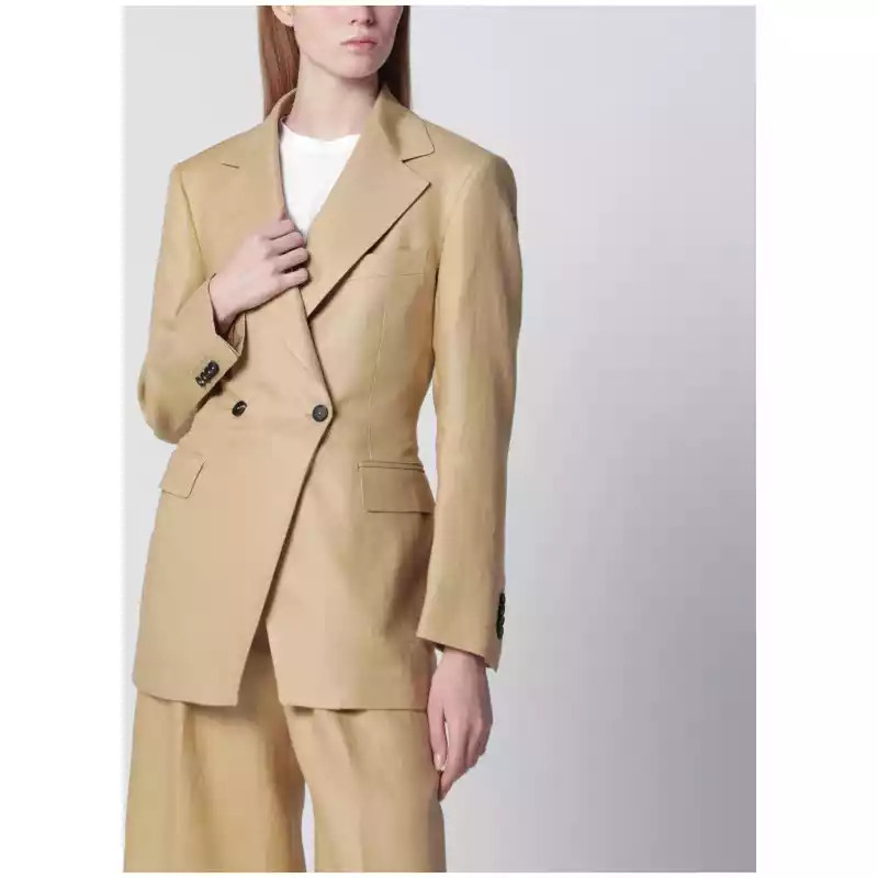 Tagliatore Single-breasted blazer in beige linen