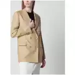 Tagliatore Double-breasted jacket in beige linen