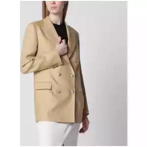 Tagliatore Double-breasted jacket in beige linen