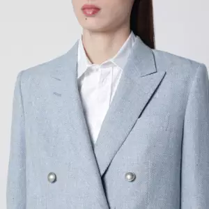 Tagliatore Light blue double-breasted cotton-blend jacket