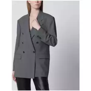Tagliatore Double-breasted blazer in grey wool and silk blend