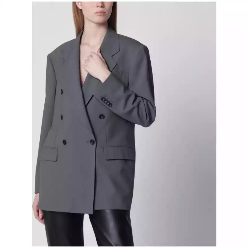 Tagliatore Double-breasted blazer in grey wool and silk blend