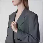 Tagliatore Double-breasted blazer in grey wool and silk blend