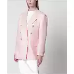Tagliatore Single-breasted pink linen blazer