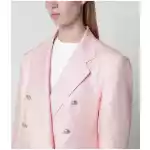 Tagliatore Single-breasted pink linen blazer