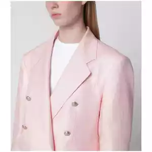Tagliatore Single-breasted pink linen blazer