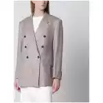 Tagliatore Double-breasted blazer in grey wool and silk blend