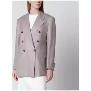 Tagliatore Double-breasted blazer in grey wool and silk blend