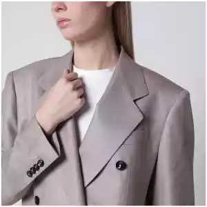 Tagliatore Double-breasted blazer in grey wool and silk blend