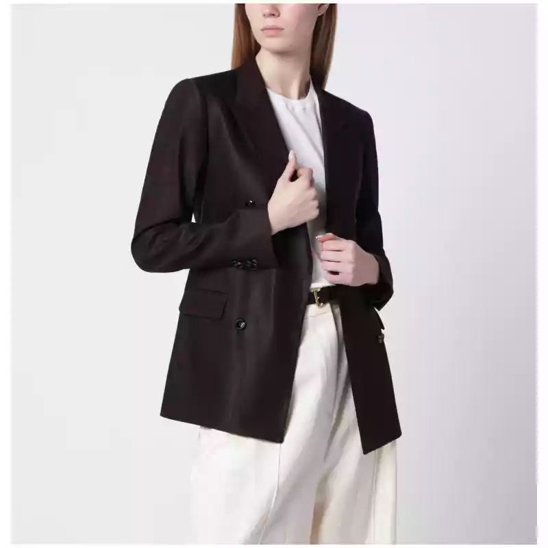 Tagliatore Parigi double-breasted blazer in brown linen blend