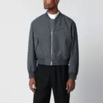 Jil Sander Grey cotton zip-up bomber jacket