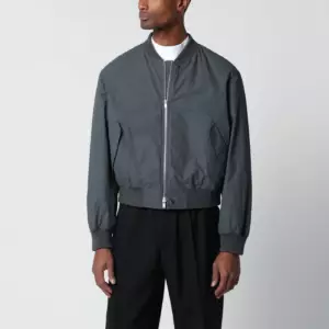 Jil Sander Grey cotton zip-up bomber jacket