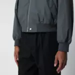 Jil Sander Grey cotton zip-up bomber jacket