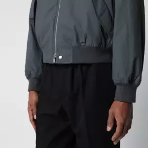 Jil Sander Grey cotton zip-up bomber jacket