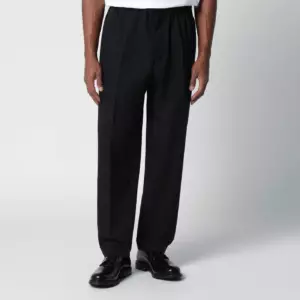 Jil Sander Black technical serge trousers