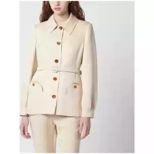 Blazé Milano Paint jacket with belt in Champagne