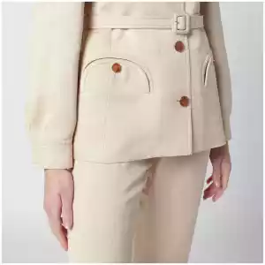 Blazé Milano Paint jacket with belt in Champagne
