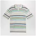adidas by Wales Bonner White striped polo shirt in cotton blend