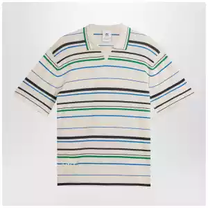 adidas by Wales Bonner White striped polo shirt in cotton blend