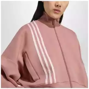 adidas Originals Off Placed 3-Stripes zip sweatshirt pink
