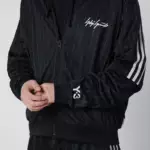 adidas Y-3 Black convertible sweatshirt with pinstripe pattern
