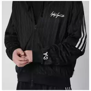 adidas Y-3 Black convertible sweatshirt with pinstripe pattern
