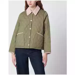 Barbour Liddesdale Cropped Icons quilted jacket in olive green