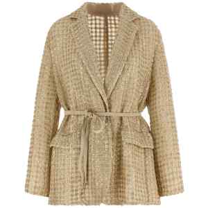 Brunello Cucinelli Dazzling Net Embroidery Organza Blazer