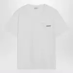 Brunello Cucinelli White cotton T-shirt with Shiny Tab