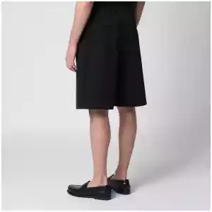 Our Legacy Ponte relaxed-fit shorts in Italian cotton micro canvas in black