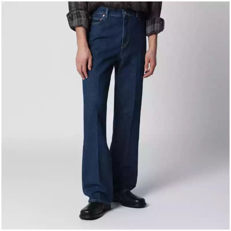 M2265SFDE_S_OLEGA-BP.a-1 Our Legacy 70s Cut high-waisted flared indigo jeans