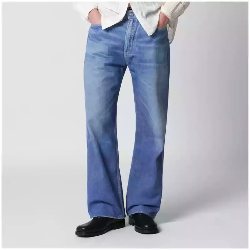 Our Legacy Jeans Third Cut in Digital Blue Aurora Print