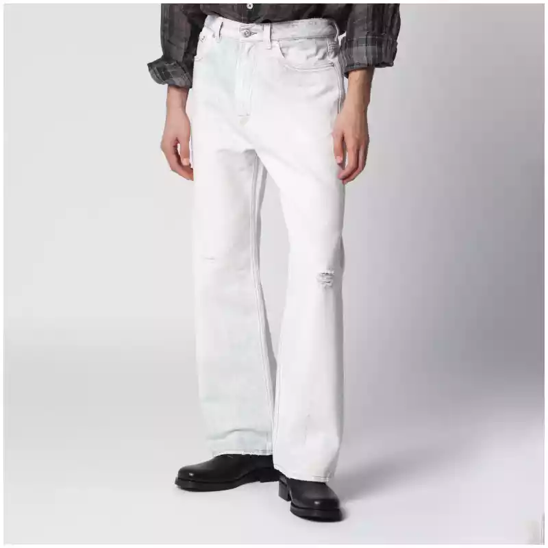 Our Legacy Third Cut relaxed-fit jeans in beige cotton denim